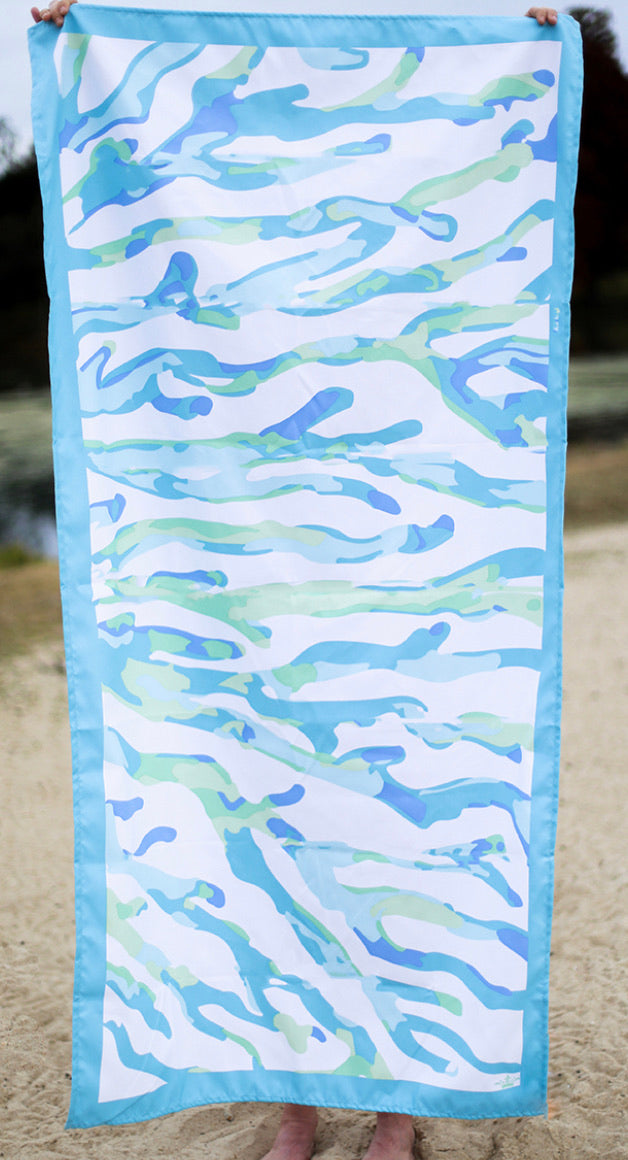 Coral patterned beach towel