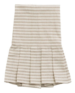 Taupe and White Striped Tea Towel with Ruffle