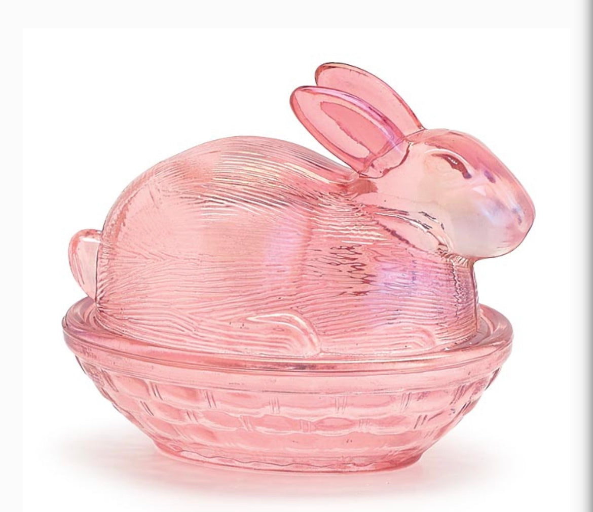 Pink bunny candy dish