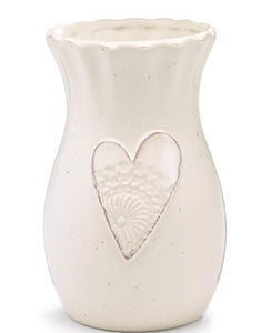 Lace embossed heart vase