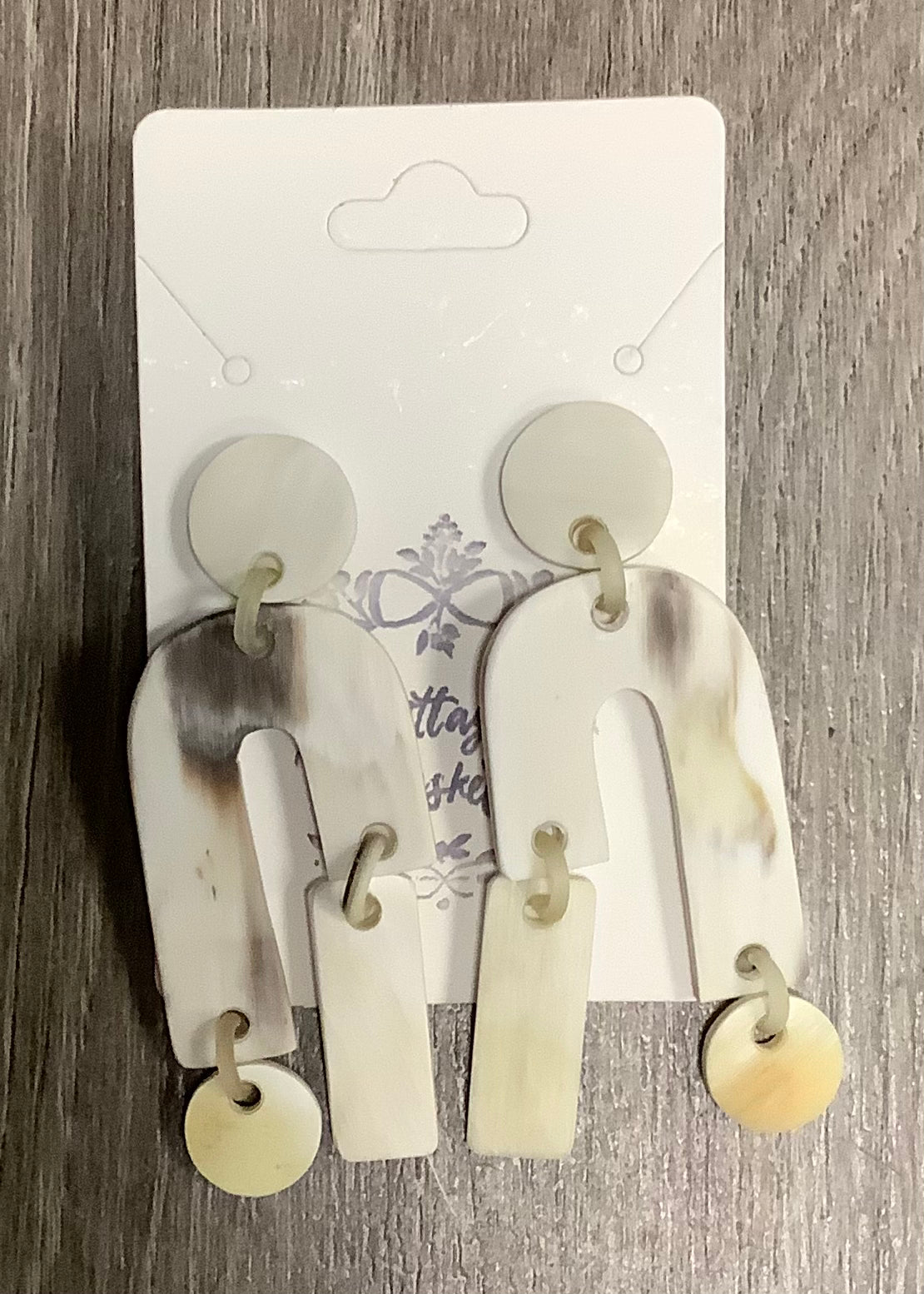 White Arch Horn Earrings