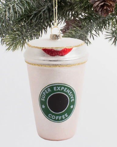Expensive Coffee Glass Ornament