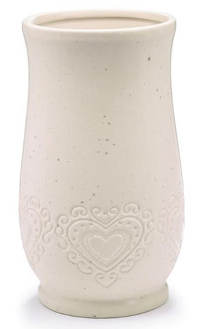 Ceramic Lace Heart Pattern Vase