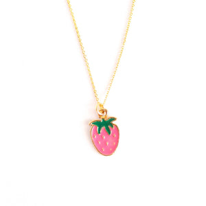 Pink Strawberry Necklace