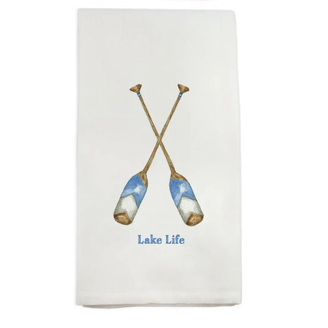Lake Life Paddles Tea Towel