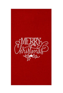 Red Dinner Napkins with White Merry Christmas Lettering