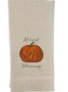 Pumpkin linen brown tea towel