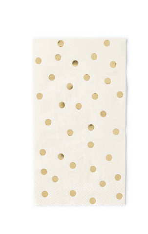 Basic cream/gold dot 8” napkin