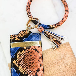 Snakeskin Key Ring with ID Holder