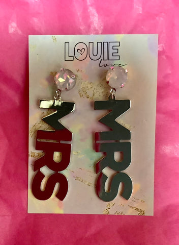 MRS Silver Metal Earrings