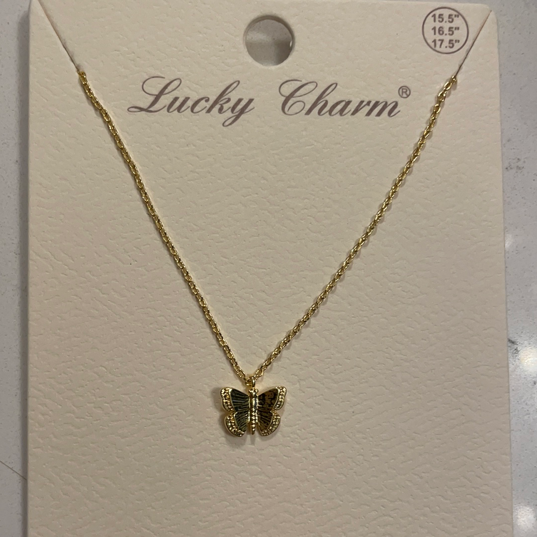 Butterfly gold necklace