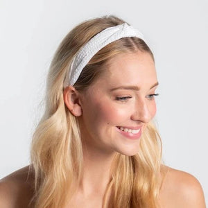 Seersucker headband white