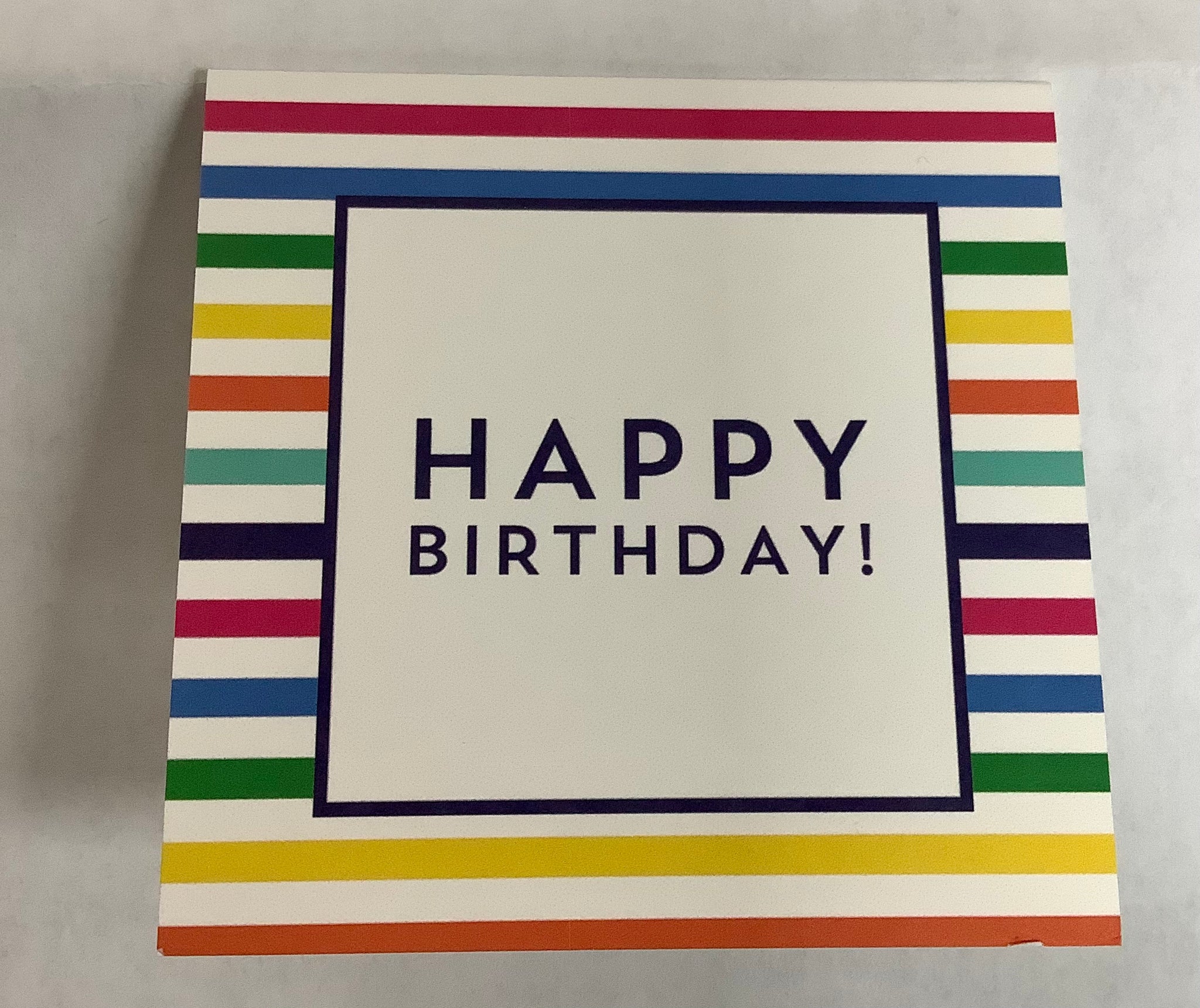 Happy Birthday Colorful Striped Enclosure Cards