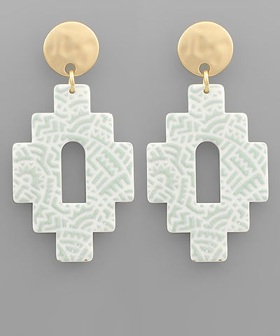 Mint Aztec Earrings