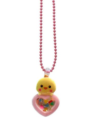 Pop Cutie Easter Glitter Chick Necklace