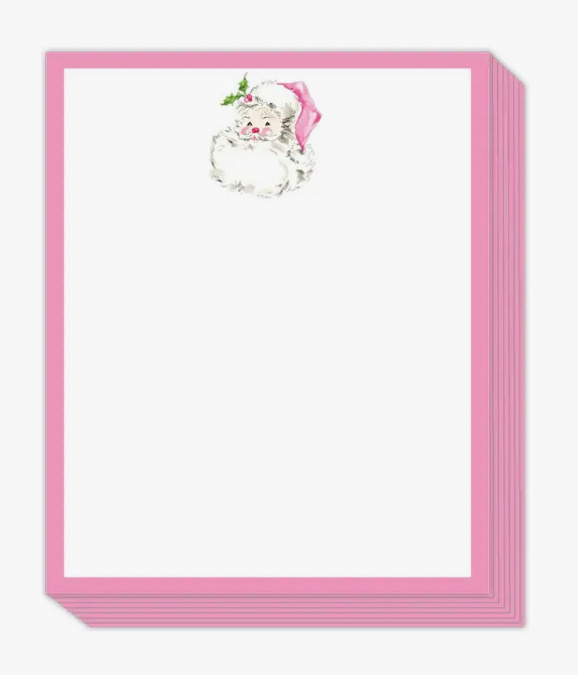 Santa with Pink Border Notepad