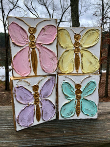 Pink Butterfly 6x6 Block