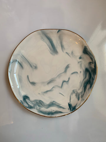 Green Ceramic Marble Plate