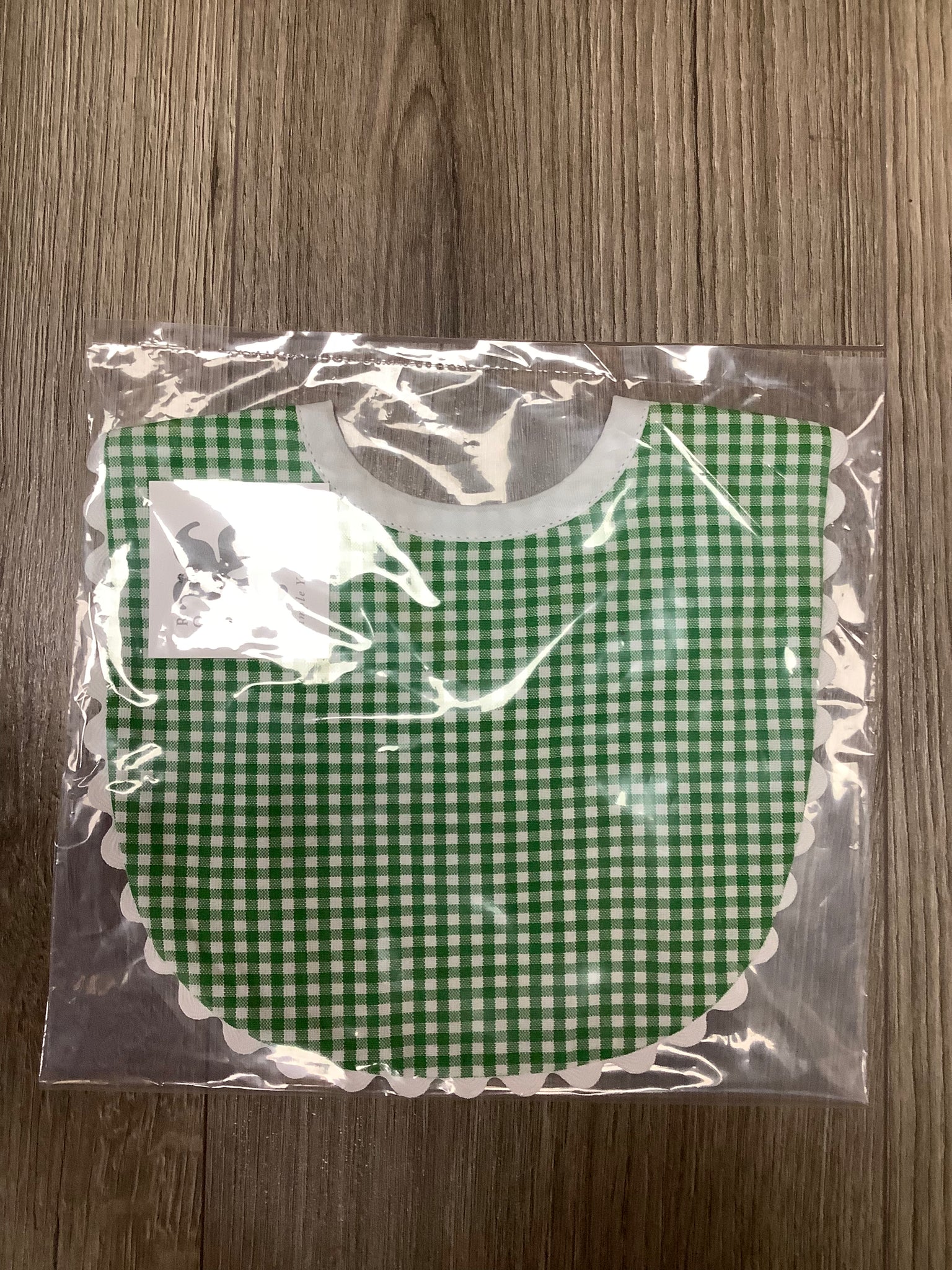 Emerald Green Gingham Bib