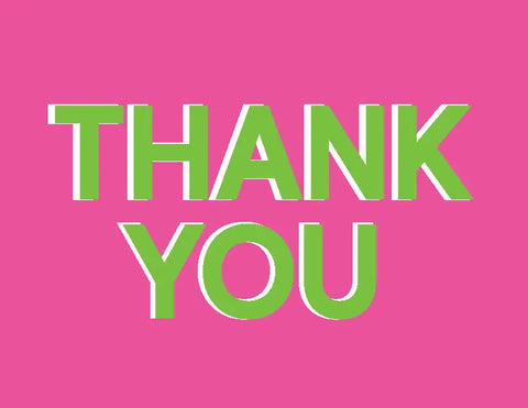 Pink and Green Shadow Thank You Notes