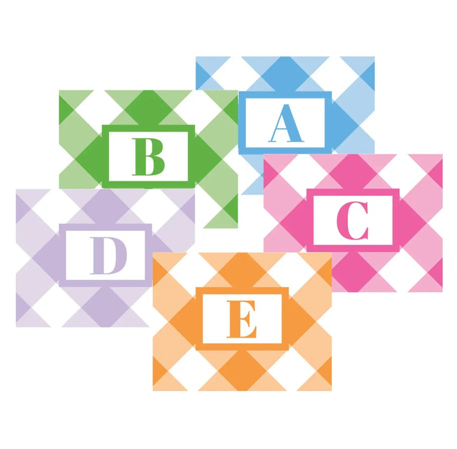 Buffalo Check Letter Notecards - G