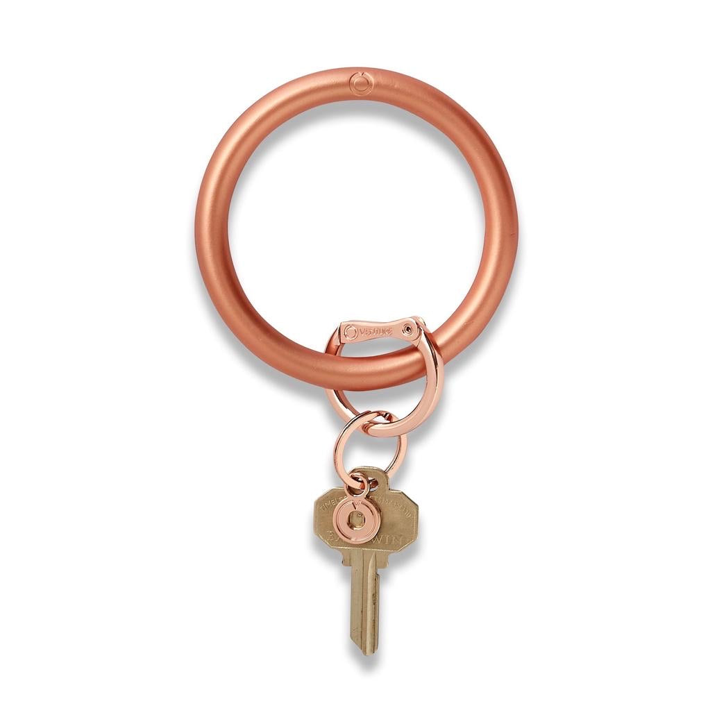 Silicone Metallic Rose Gold Oventure Key Ring