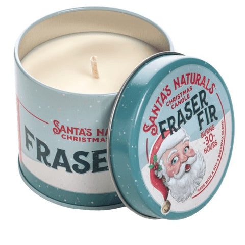 Fraser Fir Santa Tin Candle