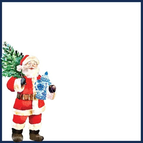 Santa with Ginger Jar Large Notepad