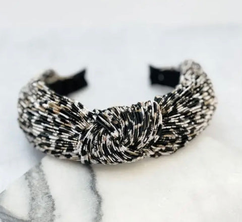 Top Knot Silk Headband - Leopard