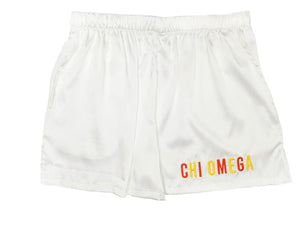 XL Chi Omega Satin Sleep Shorts