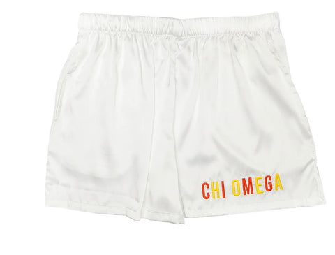 XL Chi Omega Satin Sleep Shorts