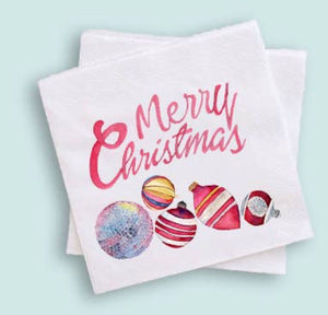 Merry Christmas napkin set- watercolor