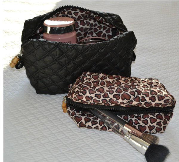RUNAWAY DUO - QUILTED BLACK/CHEETAH HEART NEW!!