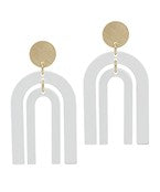 White Double Arch Earrings