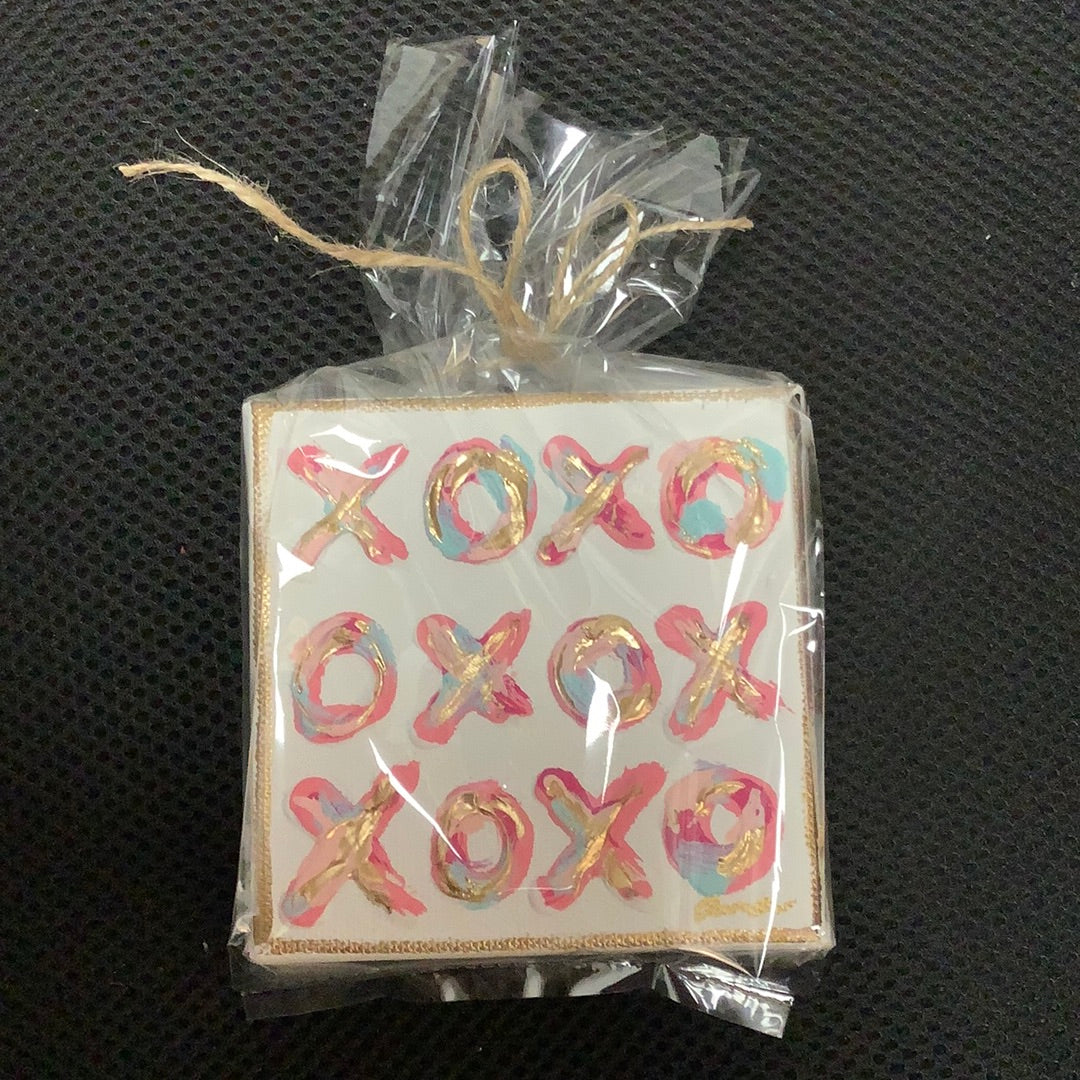 Pink and Gold XO 4x4 Canvas