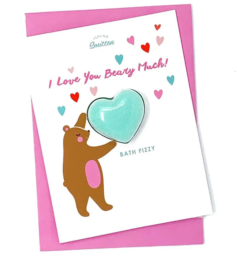 I Love You Beary Much Bath Bomb Card