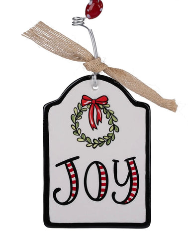 Joy Ceramic Tag Ornament
