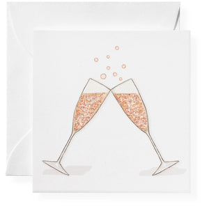 Peach Champagne Flutes Enclosure Card