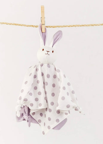 Bunny Lavender Dot Lovey Blanket