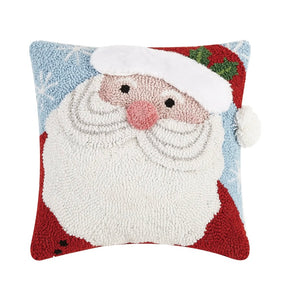 Santa Hooked Pillow (14” Square)