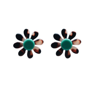 Daisy Tortoise Stud Earrings