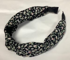 Black and Pink Floral Headband