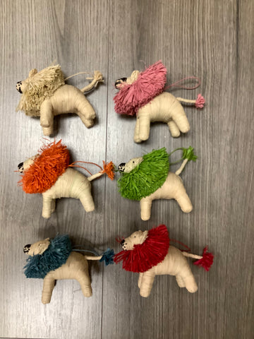 Natural Raffia Lion Ornament