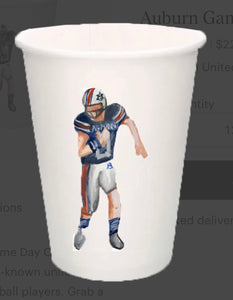 Auburn Football Player/Cheerleader Cup Set