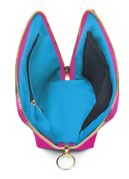Kusshi Everyday Makeup Bag- Bright Pink/Turquoise
