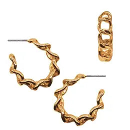 Gold Chain Hoop Earrings