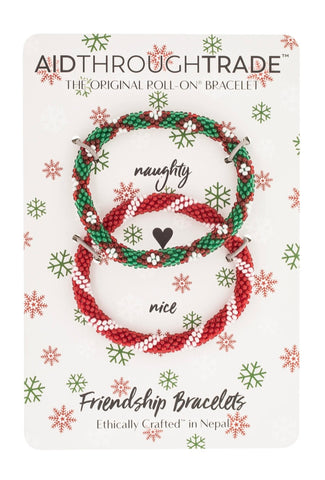 Naughty/ Nice Christmas Friendship Bracelets -Set of 2