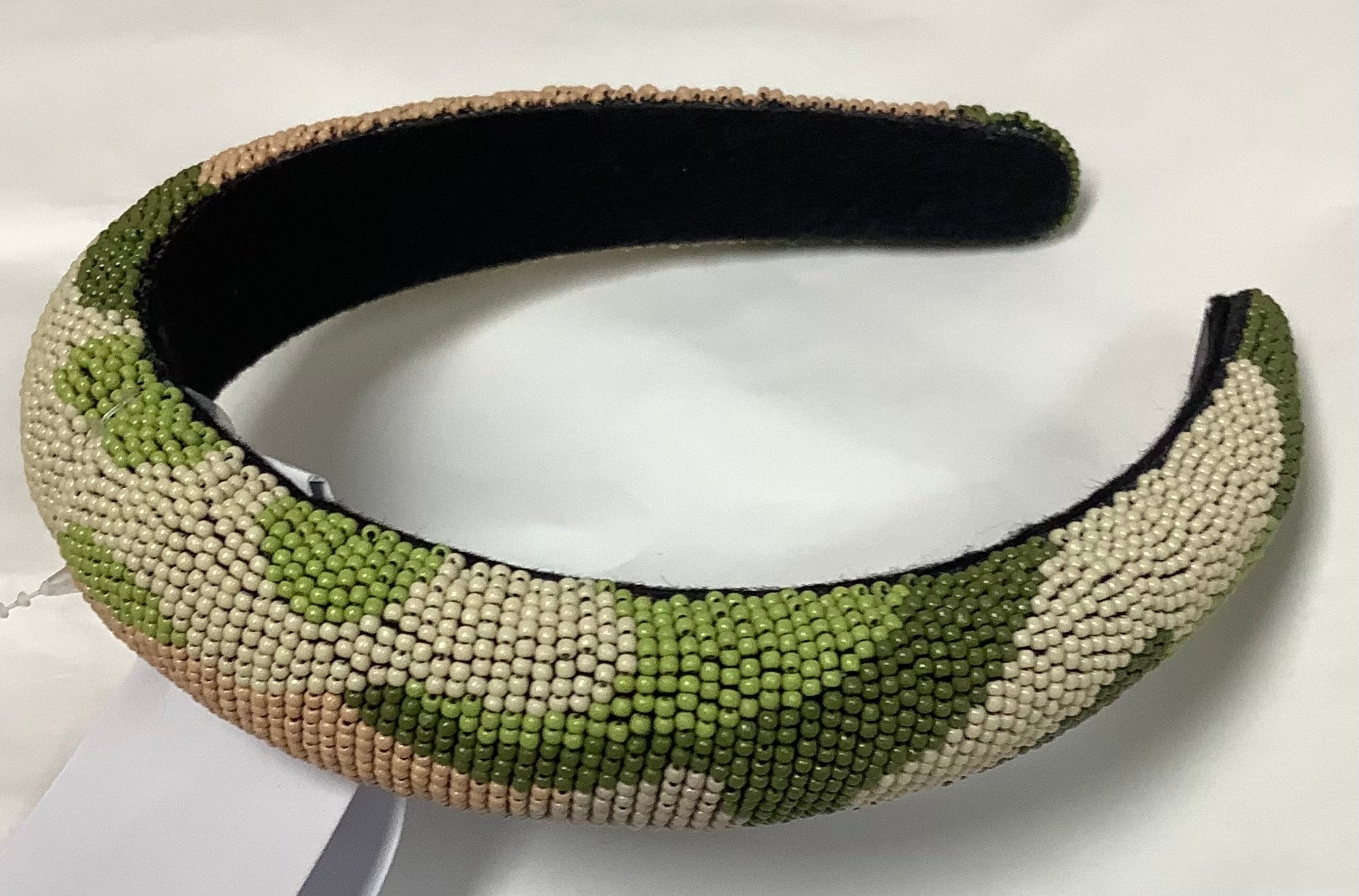 Green and Pink Beaded Headband