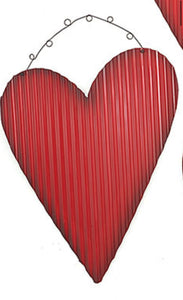 Red tin heart door hanger