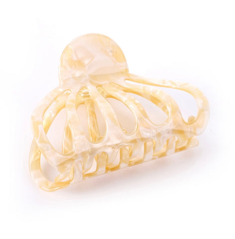 Large Beige Pearlized Hair Clip